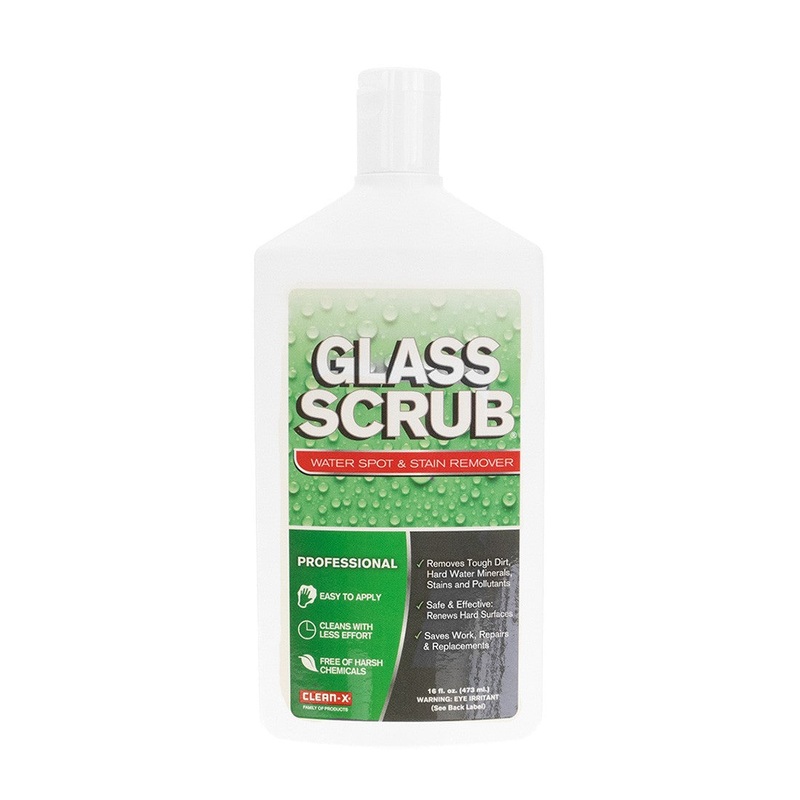 Clean-X Glass Scrub Water Spot and Stain Remover – 16 oz