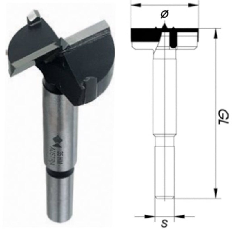 Fisch Tools Carbide 35mm Universal Premium Forstner Bit 043003500