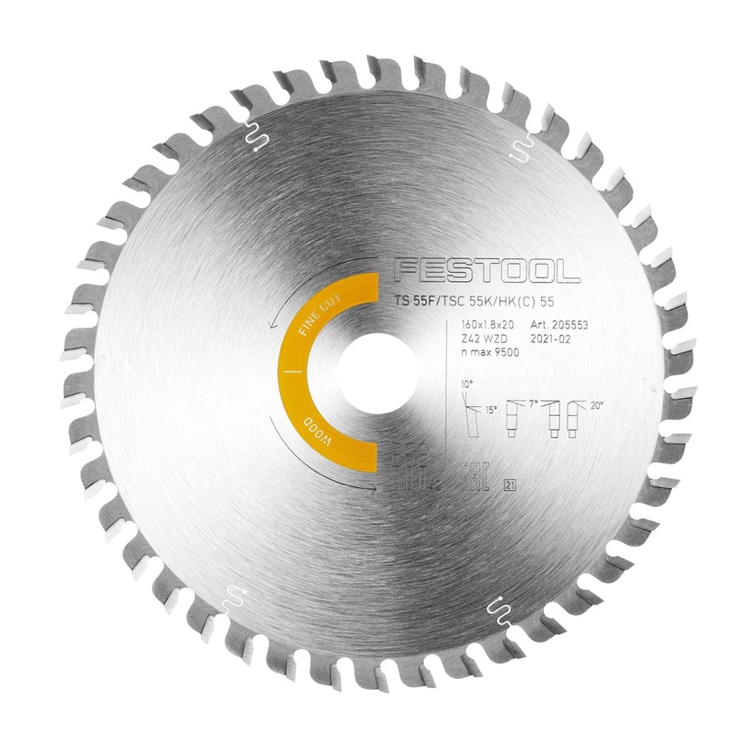 Festool Fine Circular Saw Blade 160mm x 42T ATB with 20mm Bore 205561