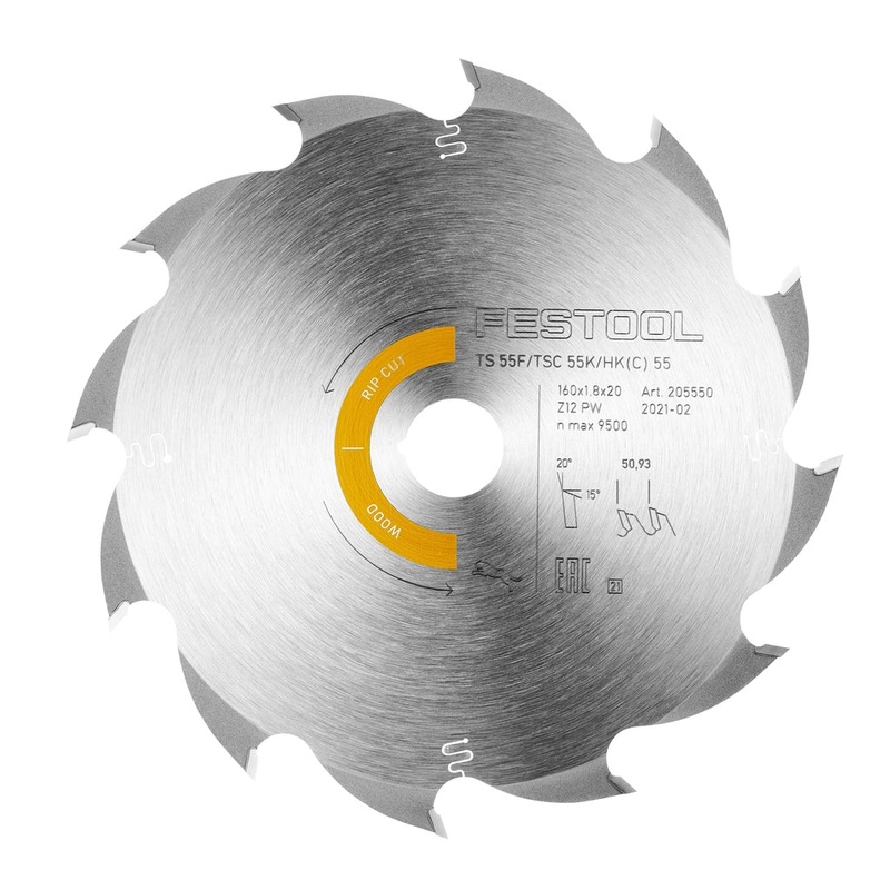 Festool Panther Rip Circular Saw Blade 160mm x 12T ATB with 20mm Bore 205559