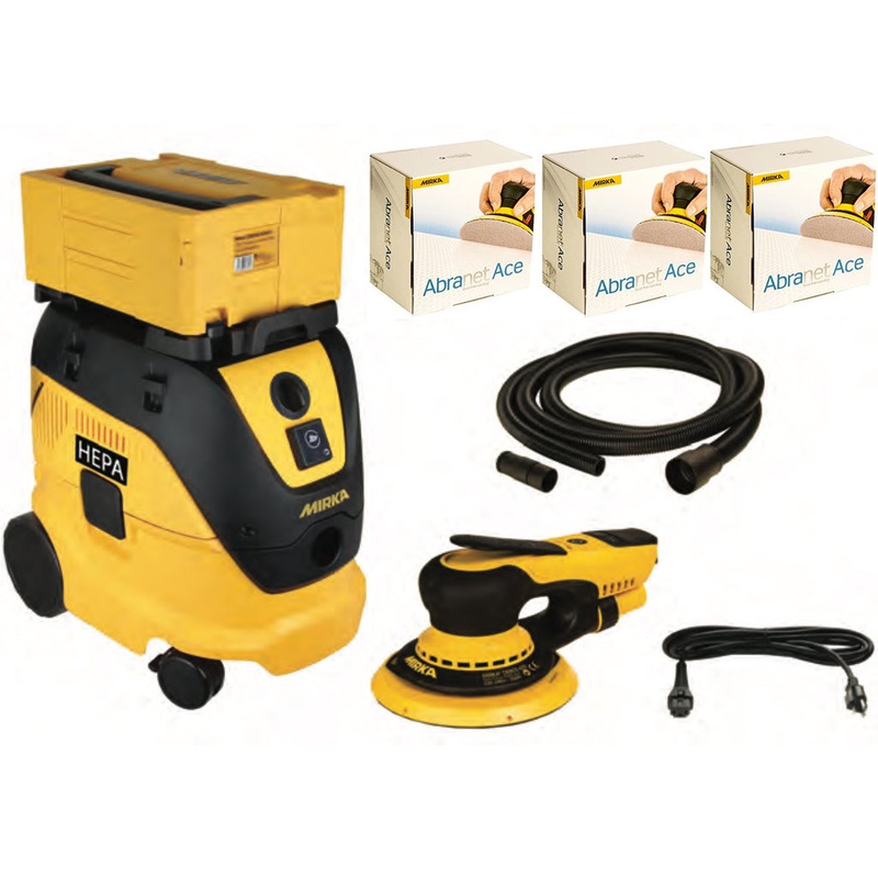 Mirka Random Orbital Sander Kit with Abranet Ace Abrasives DEROS 650CV MCA-RIDEROSACE-6