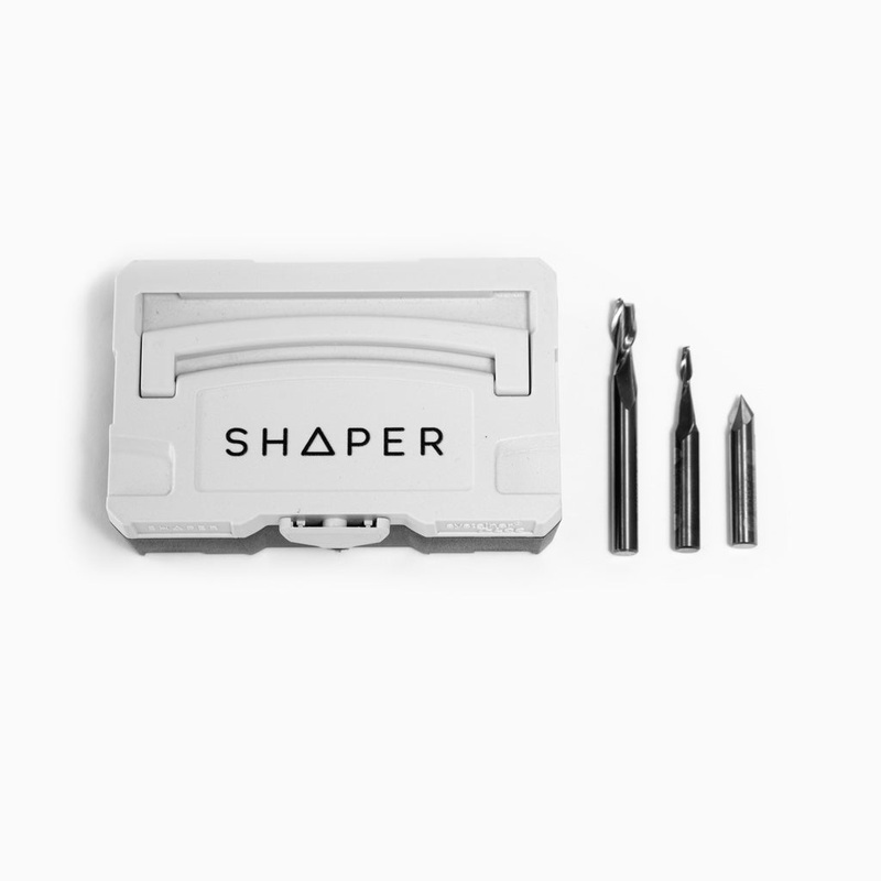 Shaper Tools Essential Router Bit Kit with Upcut Spiral and 60 Degree V-Groove Router Bits SG2-3E1