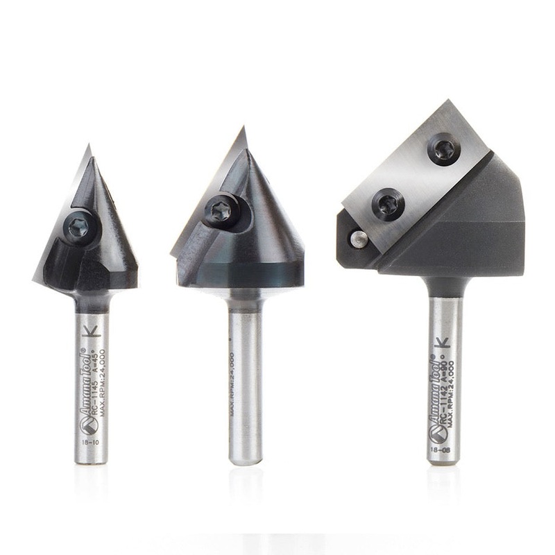 Amana Tool 3-Piece CNC Signmaking V-Router Bit Set AMS-153