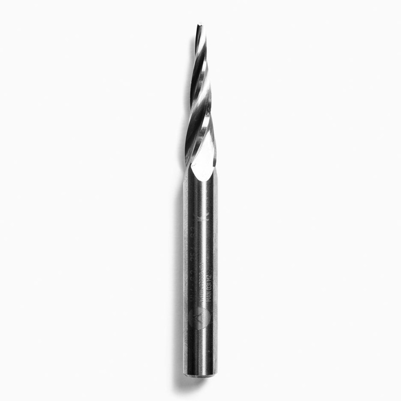 Shaper Tools 11 Degree Tapered Ball Nose Upcut Spiral Router Bit SE1-2500-TB10M