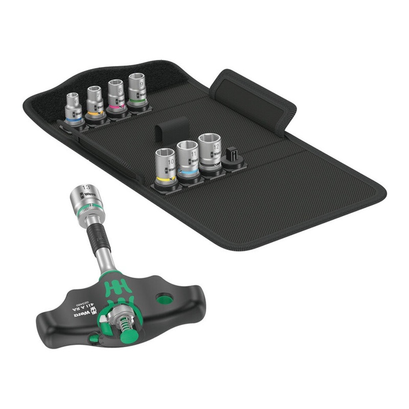 Wera Tools 9-Piece Metric Kraftform Kompakt T-Handle Ratchet Set