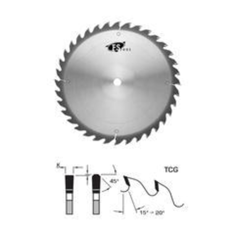 FS Tool Glue Line Rip Circular Saw Blade 10 Inch x 24T TCG with 5/8 Inch Bore L22250