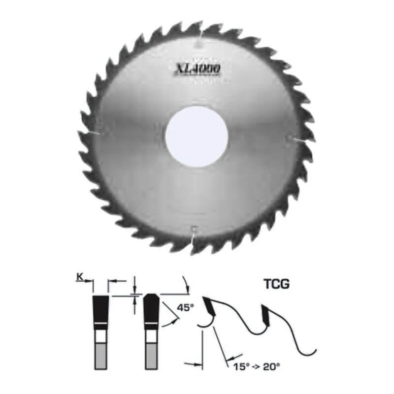 FS Tool Glue Line Rip Circular Saw Blade 12 Inch x 36T TCG with 1 Inch Bore S22302