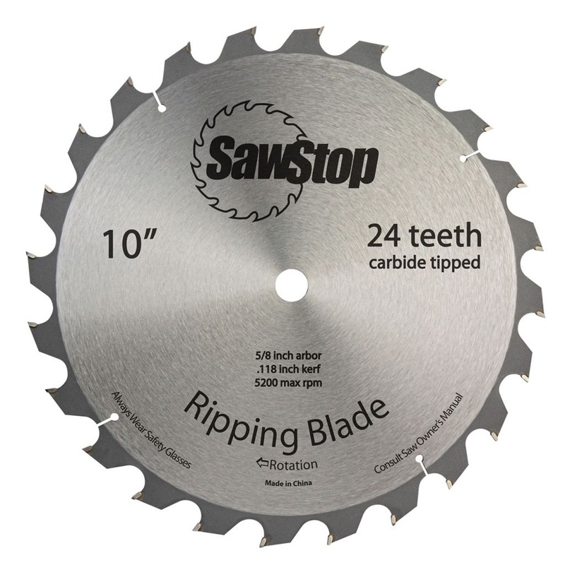 SawStop Rip Circular Saw Blade 10 Inch x 24T ATB with 5/8 Inch Bore BTS-R-24ATB