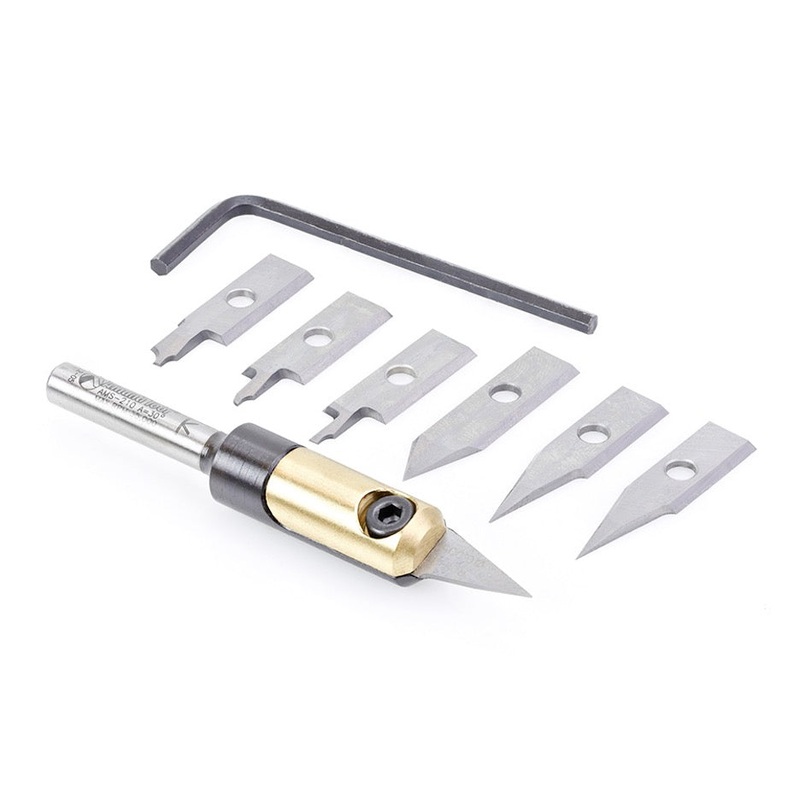 Amana Tool 8 Piece Router Bit Set with Carbide Inserts AMS-210