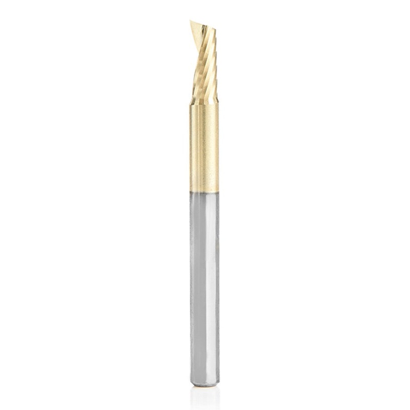 Amana Tool D 1/8 Inch O-Flute Upcut Spiral Router Bit for Aluminum with Zirconium Nitride Coating 51406-Z