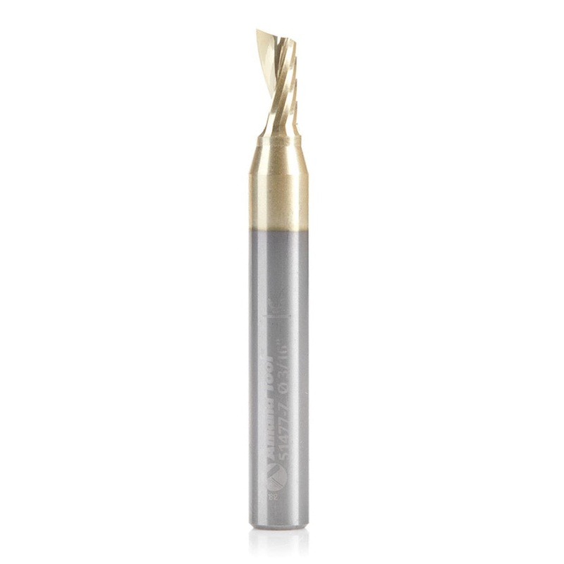 Amana Tool D 3/16 Inch O-Flute Upcut Spiral Router Bit for Aluminum with Zirconium Nitride Coating 51477-Z