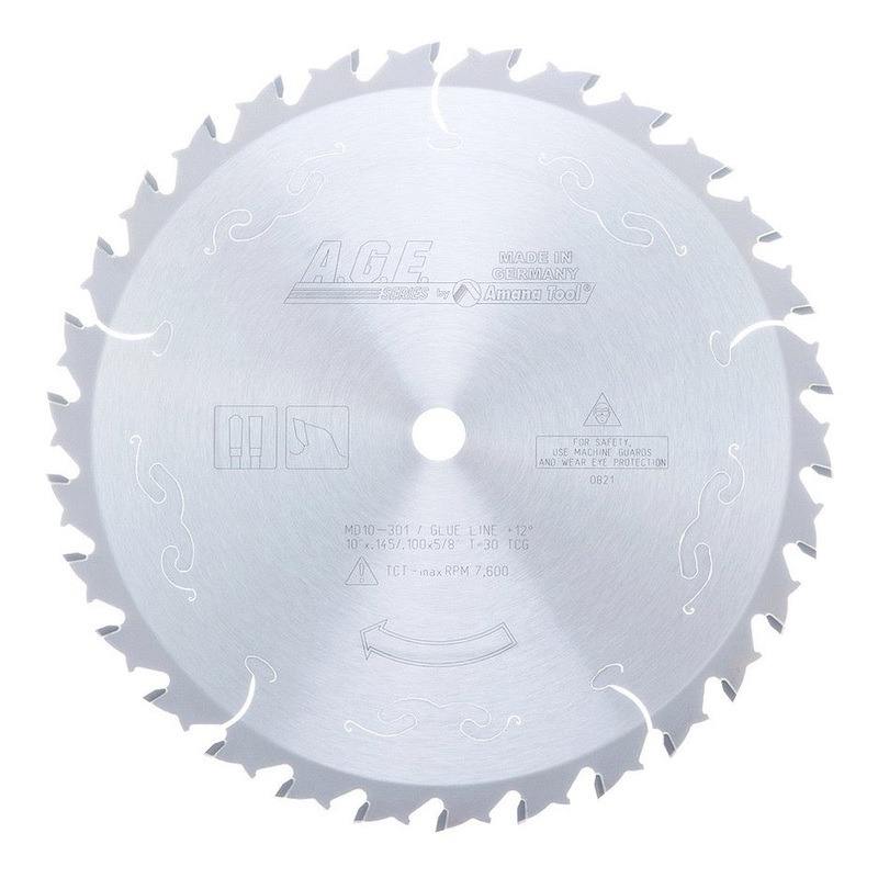 Amana Tool Glue Line Ripping Circular Saw Blade 10 Inch x 30T TCG with 5/8 Inch Bore MD10-301