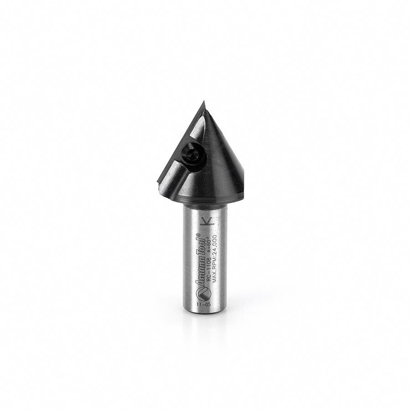 Amana Tool 1-1/16 Dia. x 29/32 Depth x 1/2 Shank, Carbide Insert 60 V-Groove Router Bit  RC-1108