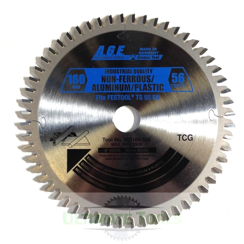 Amana Non-Ferrous Metal and Plastic Circular Saw Blade 160 x 56T TCG with 20mm Bore MD160-565