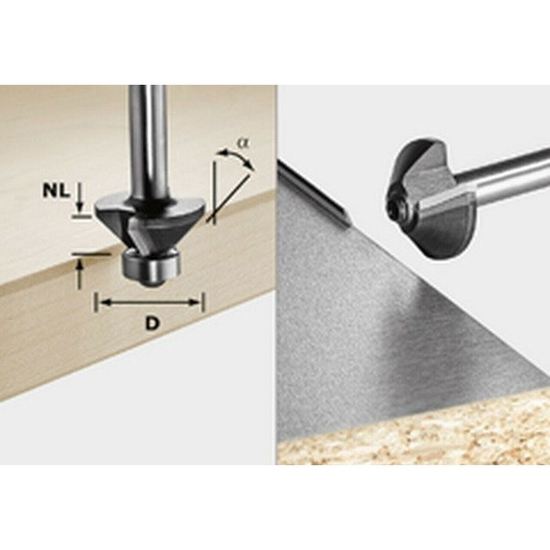 Festool Chamfer Router Bit 45 Degree S8 HW 45 D26-KL OFK 499799