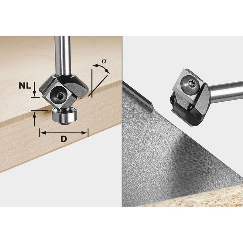Festool Chamfer Router Bit 45 Degree S8 HW 45 D27 12×12 KL 499807