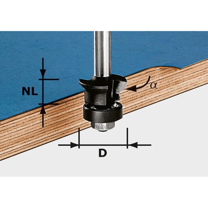 Festool Flush Trim Chamfer Router Bit 45 Degree HW D24/0+45GRAD KL 491026