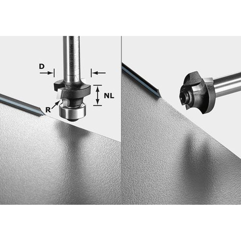 Festool Roundover Router Bit R 2mm S8 HW R2 D20-KL OFK 499798