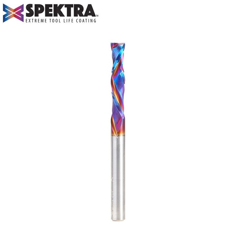 Amana Compression Spiral Router Bit D 1/4 Inch Spektra Coated 46177-K
