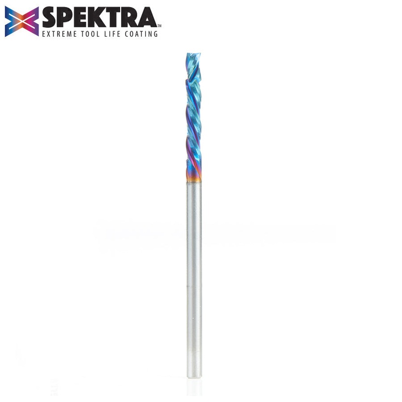 Amana Compression Spiral Router Bit D 1/8 Inch Spektra Coated 46015-K