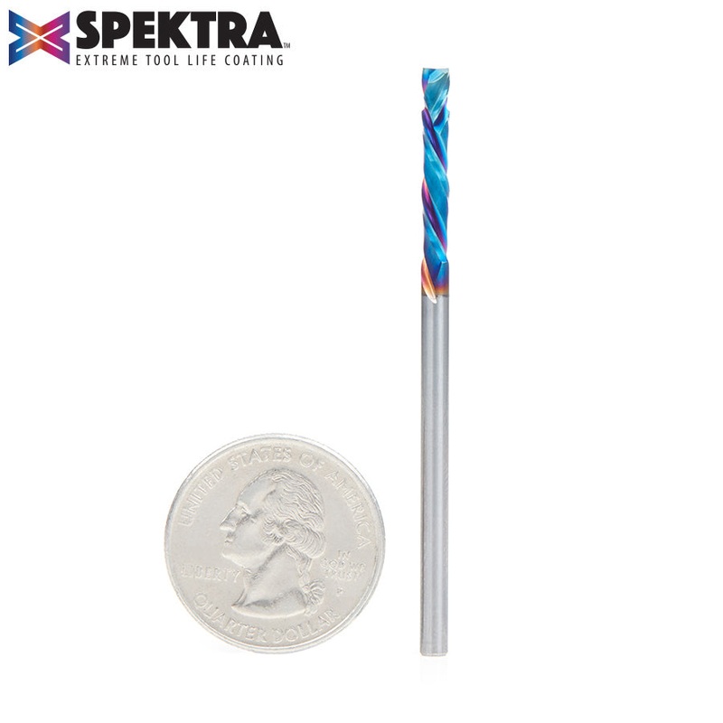 Amana Compression Spiral Router Bit D 1/8 Inch Spektra Coated 46180-K