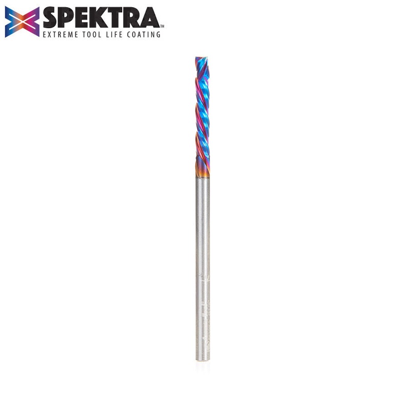 Amana Compression Spiral Router Bit D 1/8 Inch Spektra Coated 46398-K
