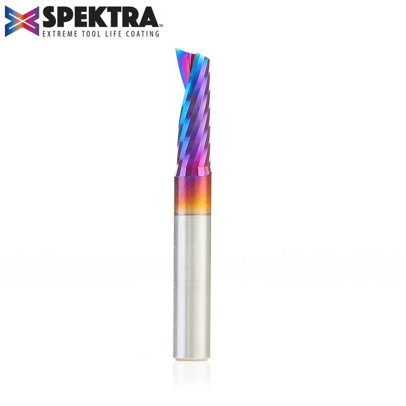 Amana D 1/4 Inch O-Flute Upcut Router Bit Spektra Coated 51404-K