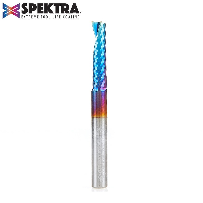 Amana D 1/4 Inch O-Flute Upcut Router Bit Spektra Coated 51405-K