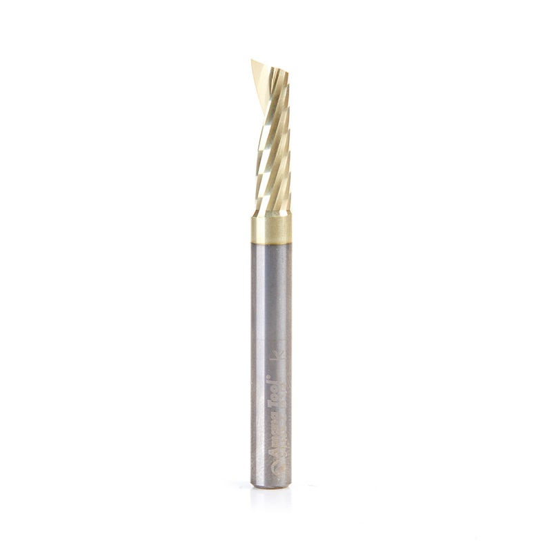 Amana D 1/4 Inch O-Flute Upcut Router Bit Zirconium Nitride Coated 51458-Z