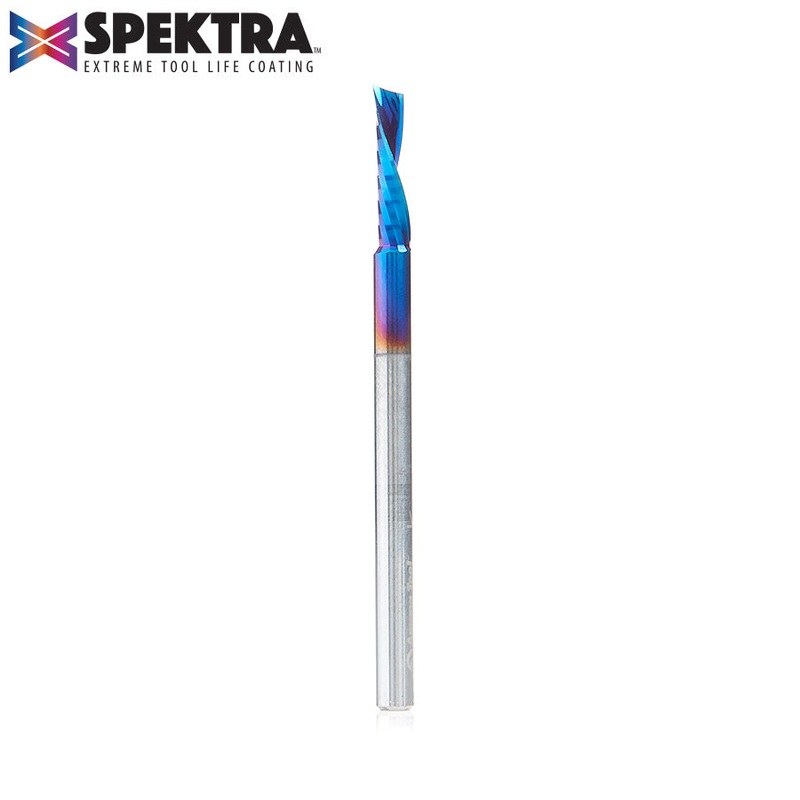 Amana D 1/8 Inch O-Flute Downcut Router Bit Spektra Coated 51510-K