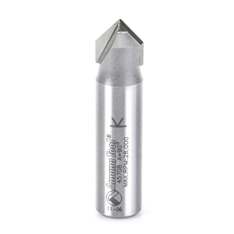 Amana V-Groove Router Bit 90 Degree 45708