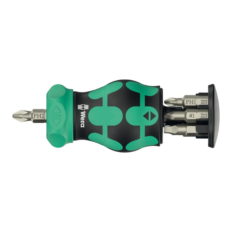 Wera Tools Kraftform Kompakt Stubby Screwdriver with Bit Storage RA 4 05008893001