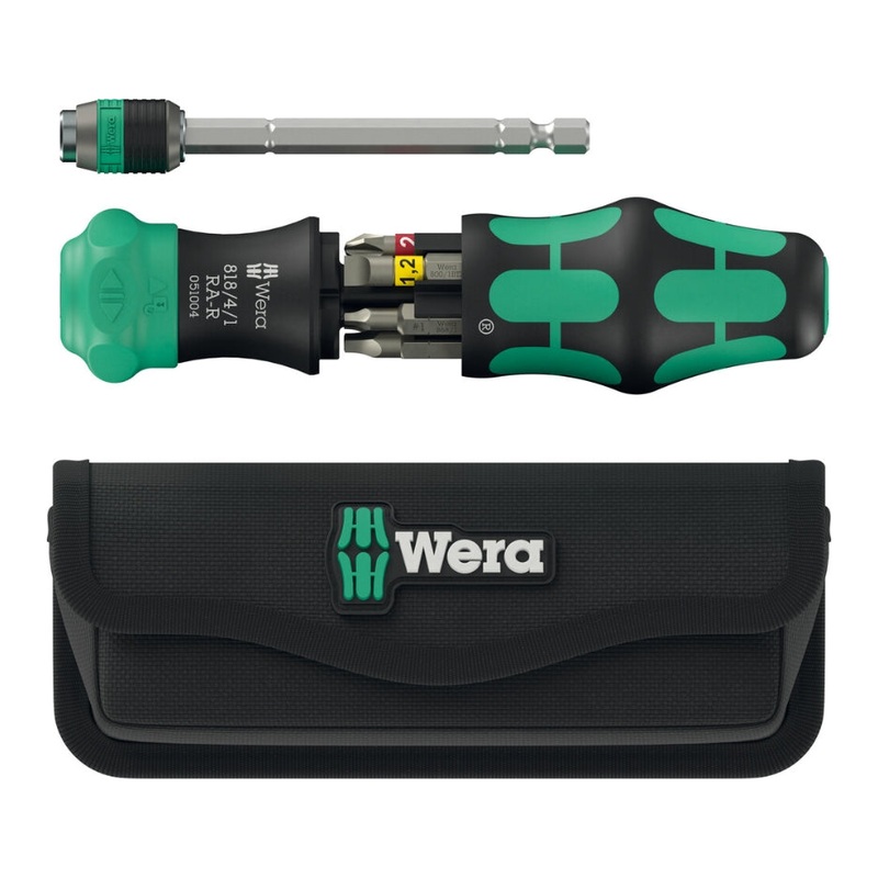 Wera Tools Kraftform Kompakt Ratcheting Screwdriver with Pouch 26 RA-R 05051516001