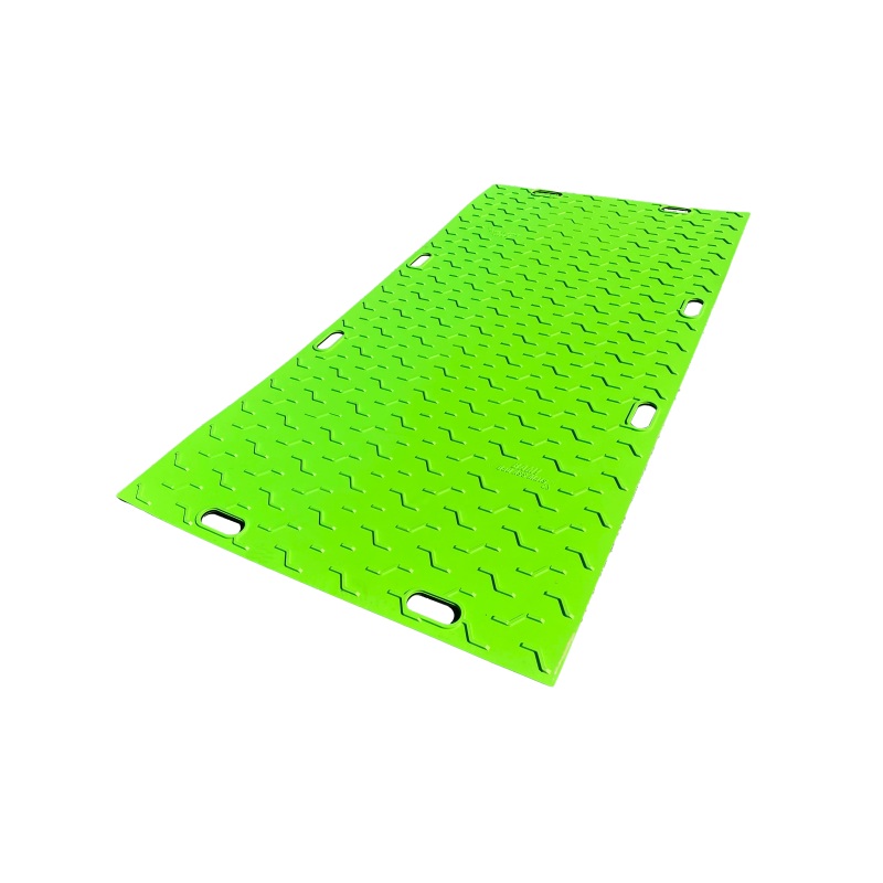Bad Ass Mats FG3514SG4 Safe Grip Mat / 4’x8′ / Hi-Vis Safety Green / 3/8 HDPE Plastic / Rated 80 Tons