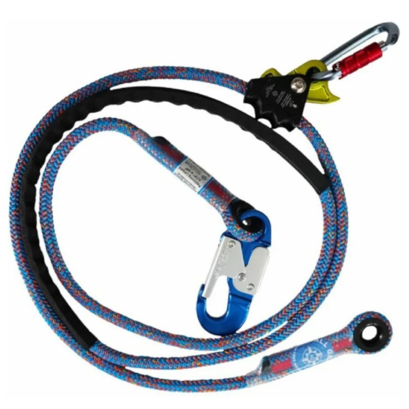 All Gear AGPL1610BOY-RG Positioning Lanyard / 1/2 x 10′ / Bazooka / 16-Strand / with Alum Snap Hook, Rope Grab, Carabiner