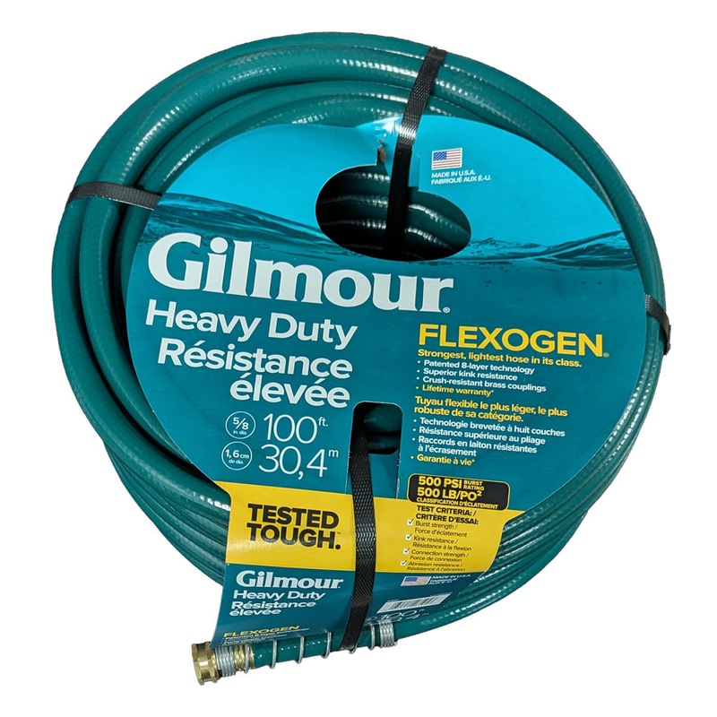 Gilmour Group 864001-1020 Water Hose / 5/8 X 100′ / Flexogen / HD