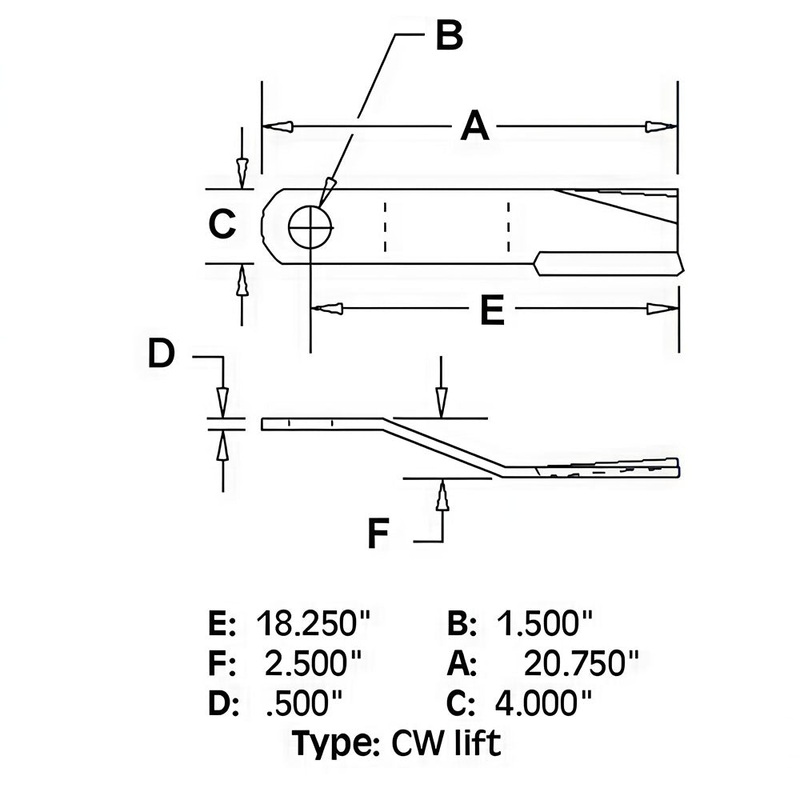 A-86665BH CW Lift Rotary Cutter Blade – Fits Bush Hog Rotary Cutter 13368 3008 +
