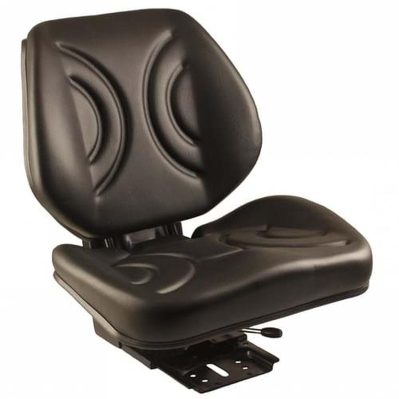S8302165 Low Back Seat, Black Vinyl w/ Mechanical Suspension – Fits David Brown