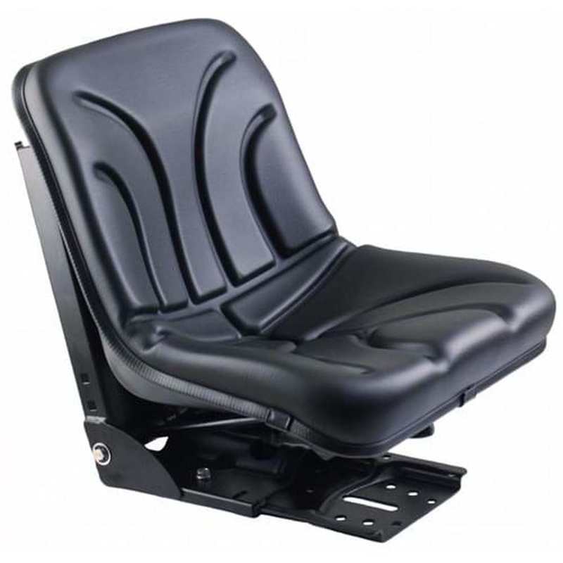 S830807 Bucket Seat, Black Vinyl w/ Mechanical Suspension Fits Kubota