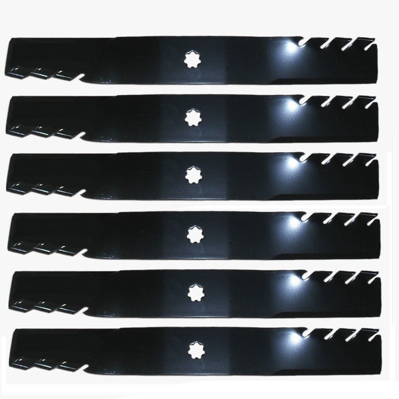 Qty 6: Toothed Mulching Blade Fits John Deere Replaces AM100945