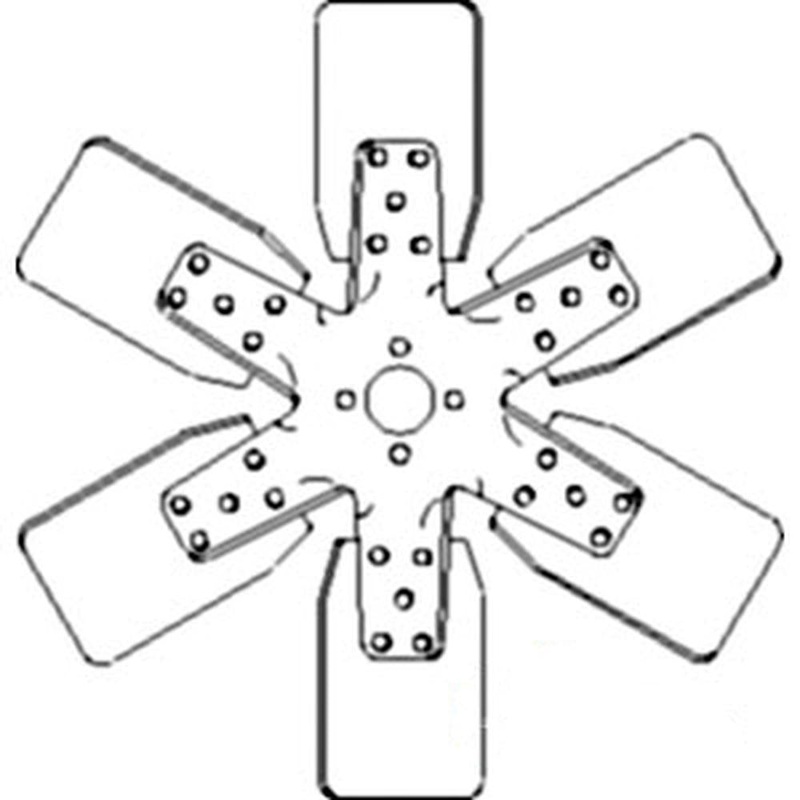 3637938M1 6 Blade Fan Fits Massey Ferguson 25 3065 375 383 390 390T 393 398 399