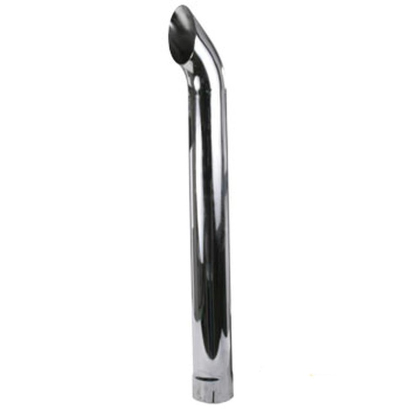 ZNL89485C Universal Curved Slotted Chrome Exhaust Stack 48 Long 5 ID