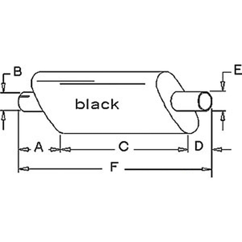 65434 Muffler for Versatile Swather Windrower 4400 19 Long 2.5 O.D. 2.5 I.D.