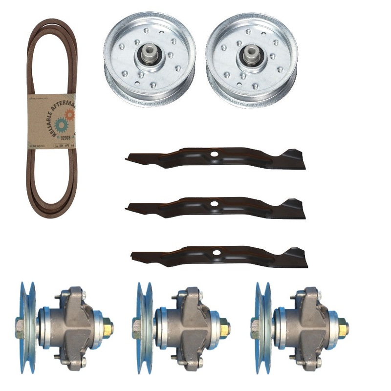 618-04129 Mower Deck Spindles w/ Blades, Belt & Pulleys Fits Cub Cadet