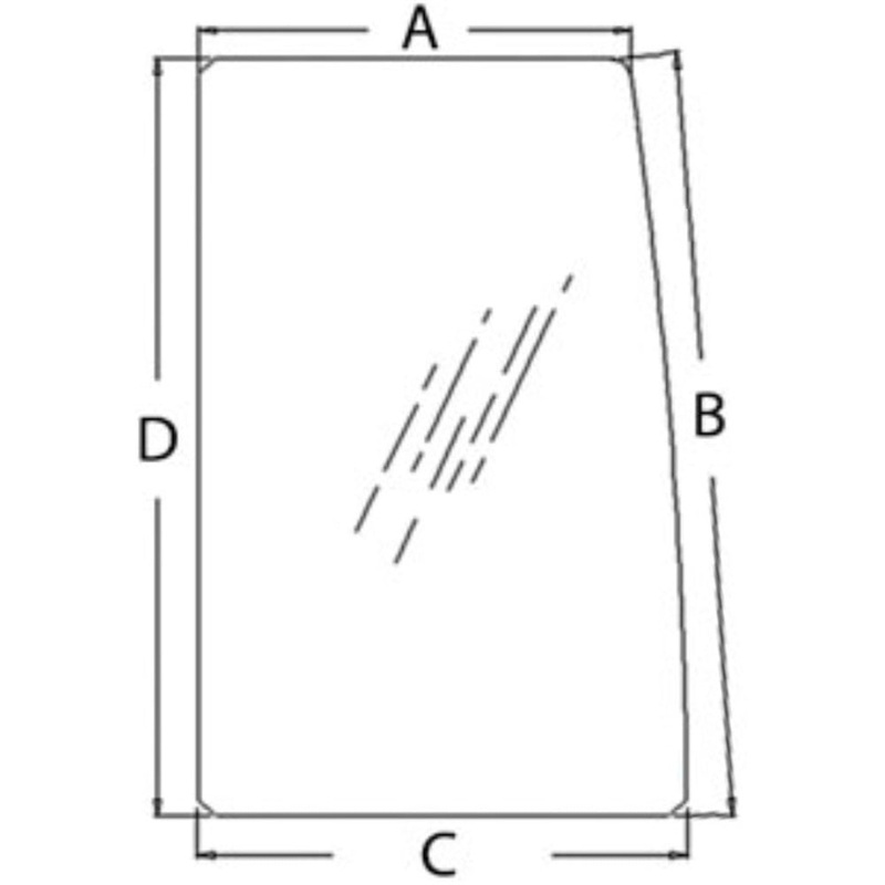 AT183084 Upper Door Rear Glass Fits John Deere Fits JD Excavator 80 thru 550 LC