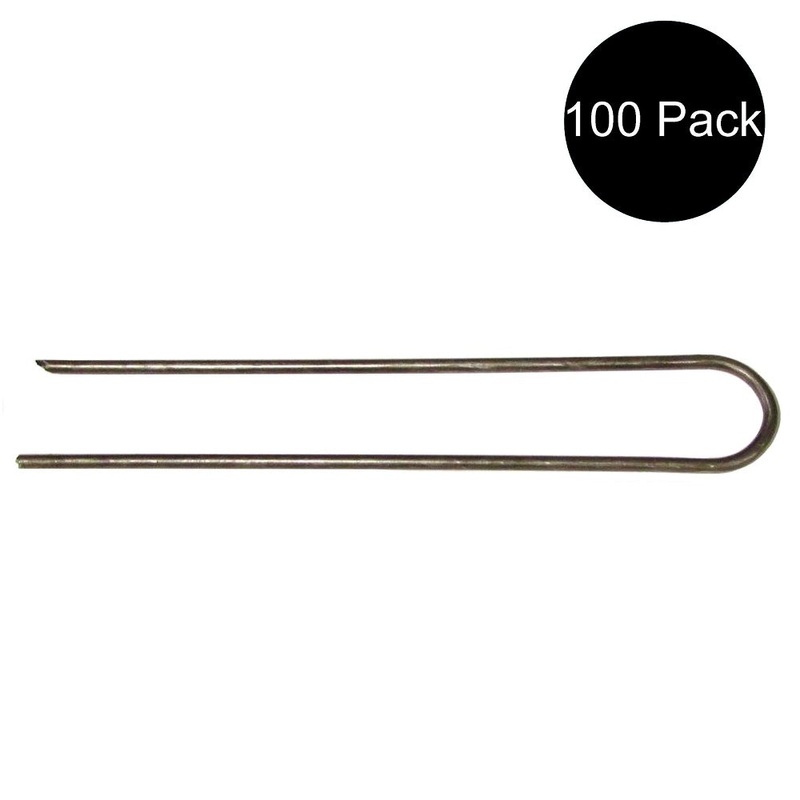 100pc Commercial Grade 11-Gauge Landscape Staple 6 Long 1 Wide For Landscaping