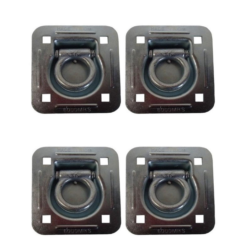 4 Recessed Floor D Rings w Backing Plate Enclosed Trailer Cargo Trailer Tie Down