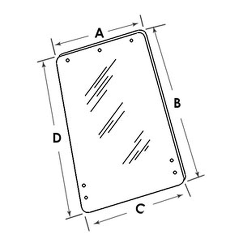Glass D5NN9425722B Fits Ford New Holland 9700 Tw10 TW15 Tw20 Tw25 Tw30 Tw35 TW5