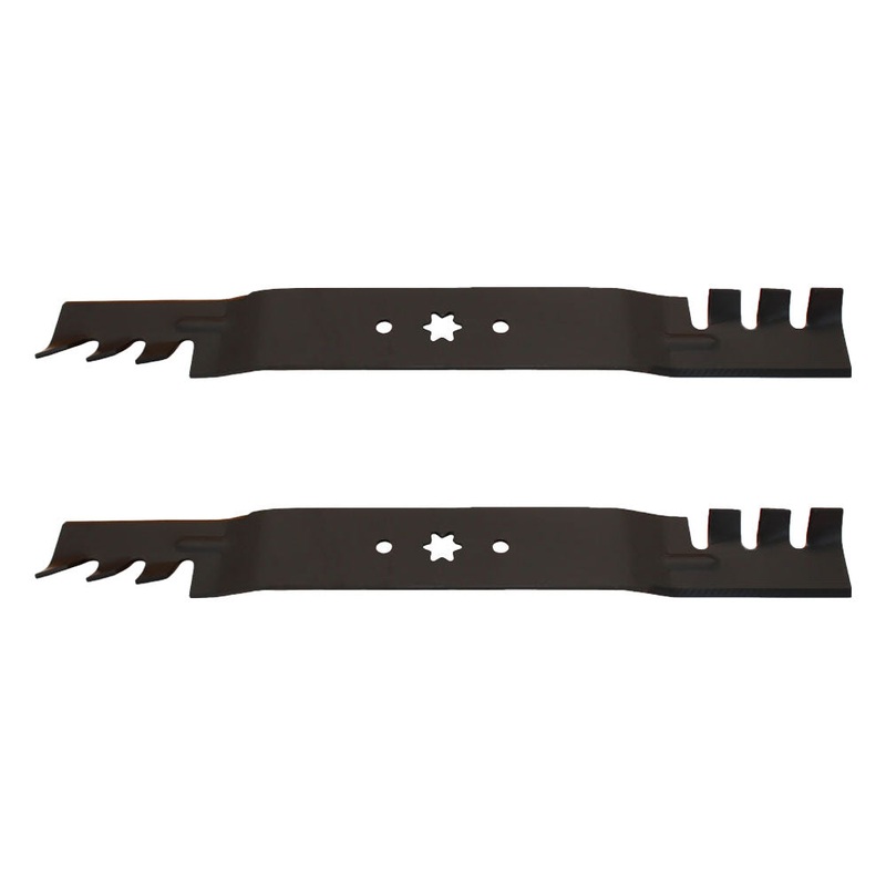 Set of (2) Interchangeable 21-3/16 X 6 Point Star Mulching Blades- Toothed