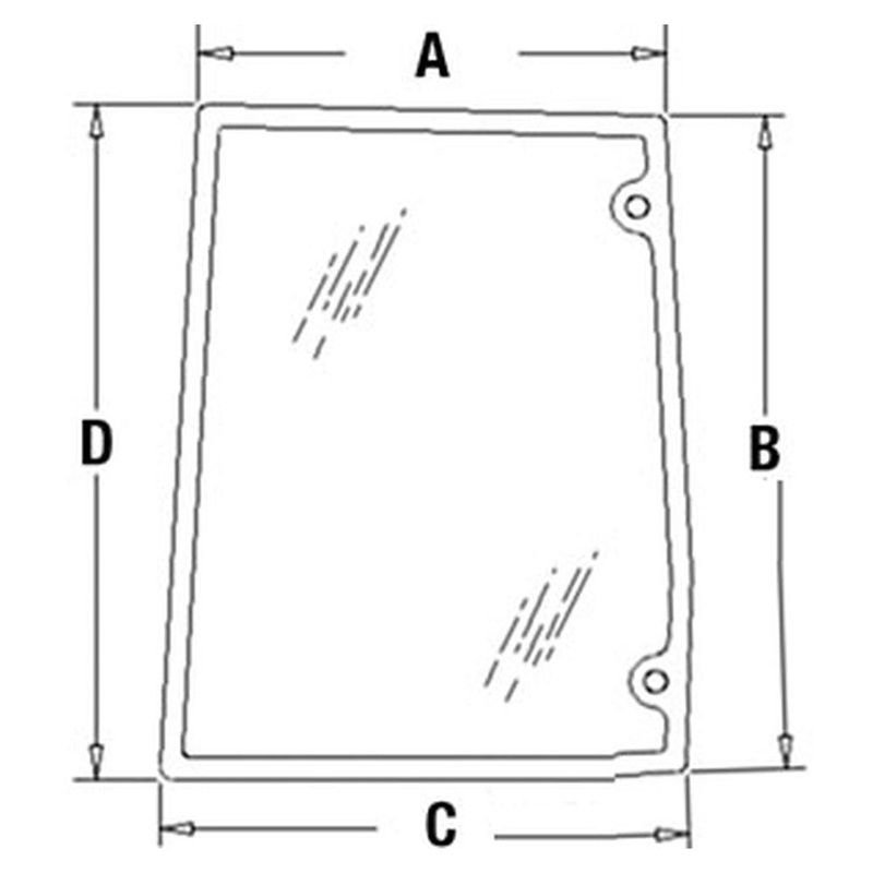 Cab Glass – Right Hand Side Window Fits New Holland Fits Case IH Fits Ford 6640